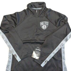 NBA Brooklyn Nets Hands High Adult Womens Size XL MVP Quarter Zip Pullover Black